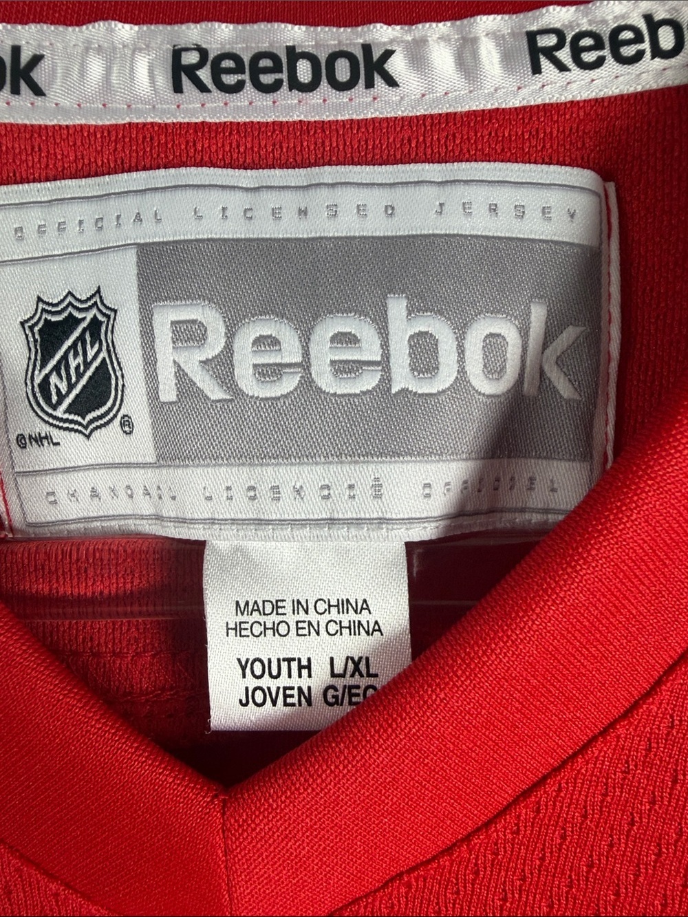 Reebok Detroit Red Wings Flippula Jersey Youth L/XL NHL Hockey Red - Picture 2 of 7
